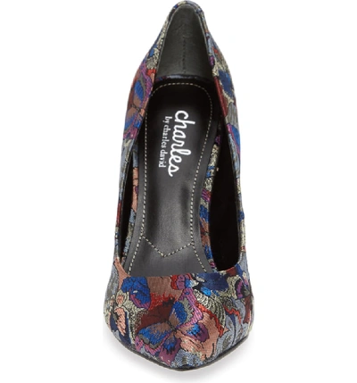 Shop Charles By Charles David Maxx Pointy Toe Pump In Deep Navy Butterfly Fabric
