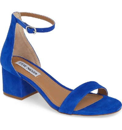 Shop Steve Madden Irenee Ankle Strap Sandal In Royal Blue Suede