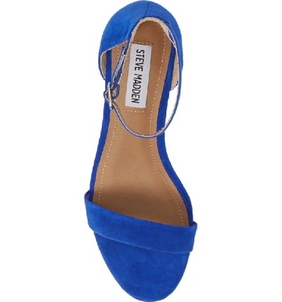Shop Steve Madden Irenee Ankle Strap Sandal In Royal Blue Suede