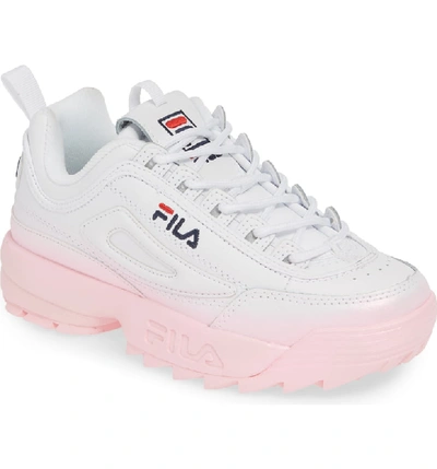 Shop Fila Disruptor Ii Premium Fade Sneaker In White/ Chalk Pink/ White