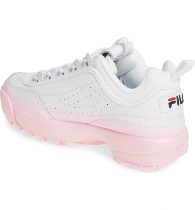 Shop Fila Disruptor Ii Premium Fade Sneaker In White/ Chalk Pink/ White