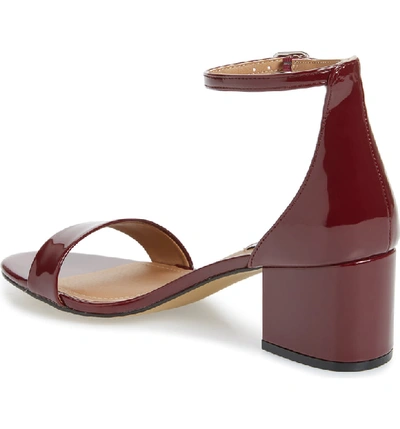 Shop Steve Madden Irenee Ankle Strap Sandal In Burgundy Patent Leather