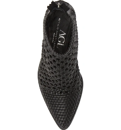 Shop Agl Attilio Giusti Leombruni Woven Western Bootie In Black