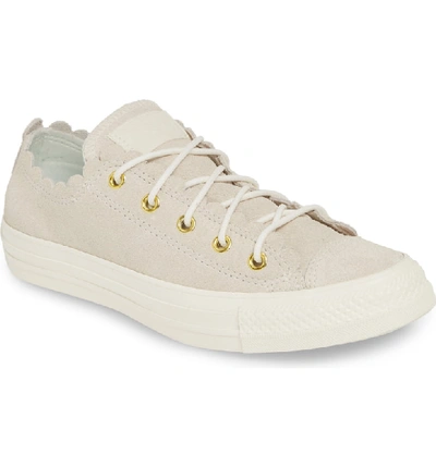 Shop Converse Chuck Taylor All Star Scallop Low Top Leather Sneaker In Egret/ Gold/ Egret