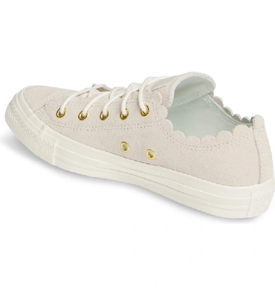 Shop Converse Chuck Taylor All Star Scallop Low Top Leather Sneaker In Egret/ Gold/ Egret
