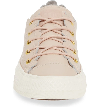 Shop Converse Chuck Taylor All Star Scallop Low Top Leather Sneaker In Particle Beige/ Gold/ Egret