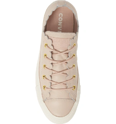Shop Converse Chuck Taylor All Star Scallop Low Top Leather Sneaker In Particle Beige/ Gold/ Egret