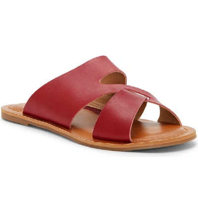 Shop Lucky Brand Leelan Slide Sandal In Garnet Leather