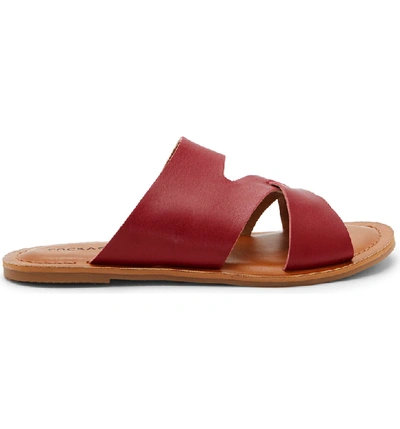 Shop Lucky Brand Leelan Slide Sandal In Garnet Leather