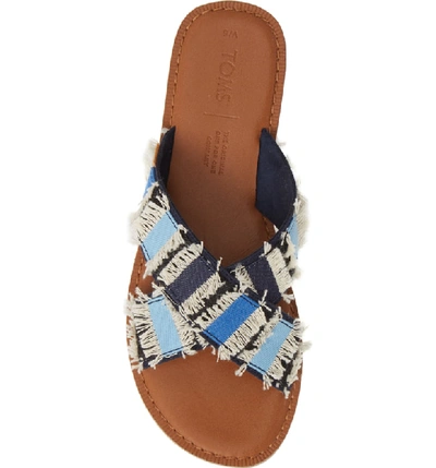 Shop Toms Viv Sandal In Navy Denim Fabric