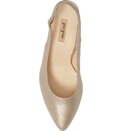 Shop Paul Green Asia Metallic Slingback Pump In Champagne Metallic Suede