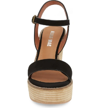 Shop Alias Mae Kika Platform Wedge Sandal In Black Leather