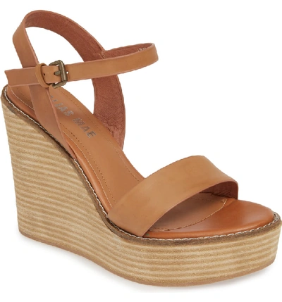 Shop Alias Mae Kika Platform Wedge Sandal In Light Tan Leather