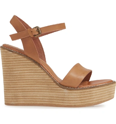 Shop Alias Mae Kika Platform Wedge Sandal In Light Tan Leather