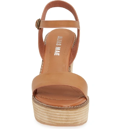 Shop Alias Mae Kika Platform Wedge Sandal In Light Tan Leather