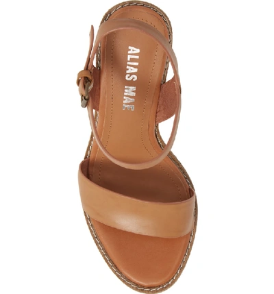 Shop Alias Mae Kika Platform Wedge Sandal In Light Tan Leather