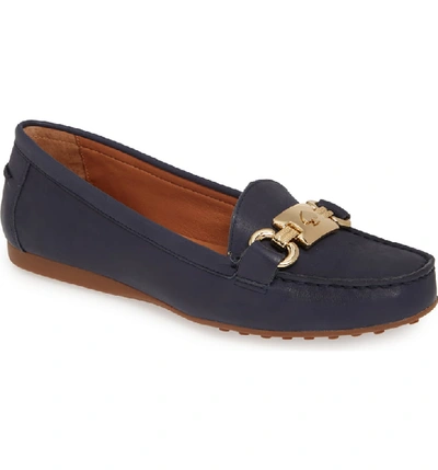 Shop Kate Spade Carson Loafer In Navy Leather