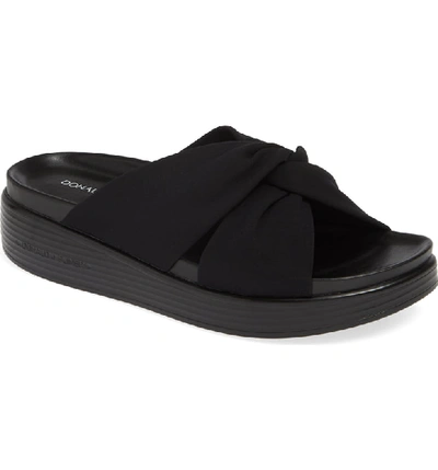 Shop Donald Pliner Freea Slide Sandal In Black Fabric