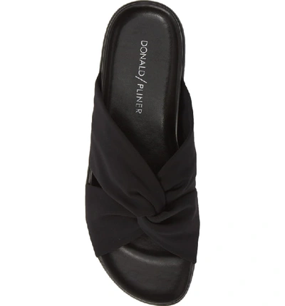 Shop Donald Pliner Freea Slide Sandal In Black Fabric