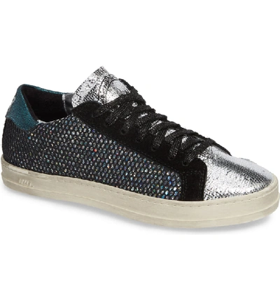 Shop P448 John Sneaker In Black Multi Glitter/ Silver