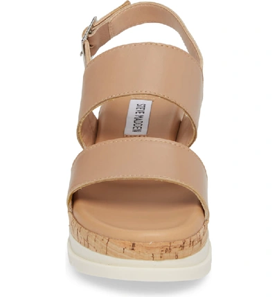 Shop Steve Madden Brenda Wedge Sandal In Natural Leather