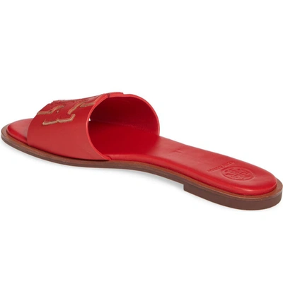 Shop Tory Burch Ines Slide Sandal In Brilliant Red/ Spark Gold