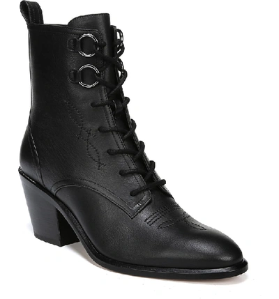 Shop Diane Von Furstenberg Dakota Lace-up Bootie In Black