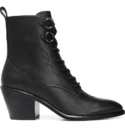 Shop Diane Von Furstenberg Dakota Lace-up Bootie In Black