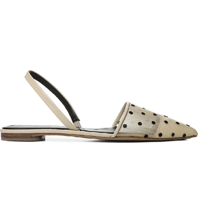 Shop Diane Von Furstenberg Koko Slingback Flat In Linen/ Nude