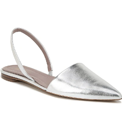 Shop Diane Von Furstenberg Koko Slingback Flat In Silver