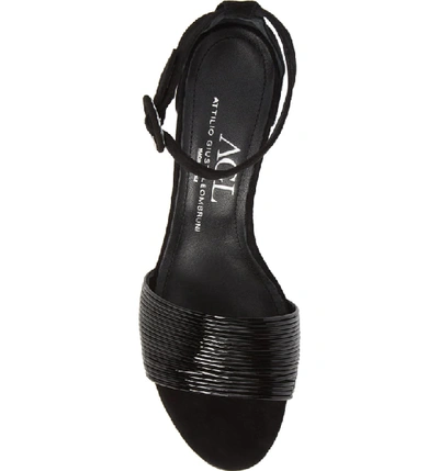 Shop Agl Attilio Giusti Leombruni Ankle Strap Sandal In Black Patent