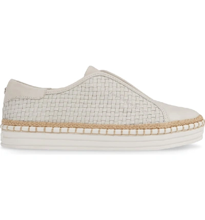 Shop Jslides Kayla Slip-on Sneaker In White Nubuck Leather