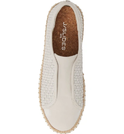 Shop Jslides Kayla Slip-on Sneaker In White Nubuck Leather