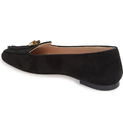 Shop Stuart Weitzman Slipknot Loafer In Black Suede