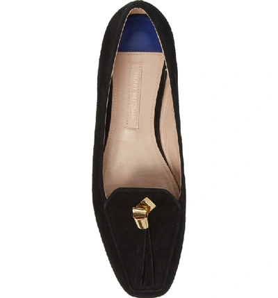 Shop Stuart Weitzman Slipknot Loafer In Black Suede