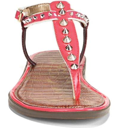 Shop Sam Edelman Gigi Sandal In Coral Punch Patent Leather