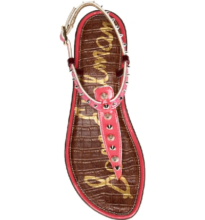 Shop Sam Edelman Gigi Sandal In Coral Punch Patent Leather