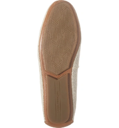 Shop Michael Michael Kors Lillie Logo Ballet Flat In Beige Fabric/ Brown Leather
