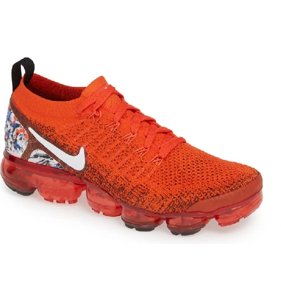 Shop Nike Air Vapormax Flyknit 2 Running Shoe In Orange/ White/ Print/ Red
