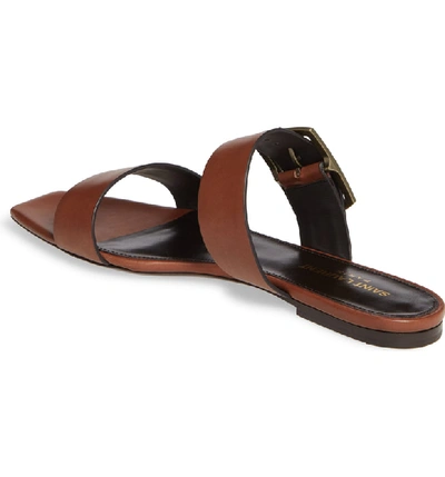 Shop Saint Laurent Oak Nu Pieds Sandal In Brown Leather