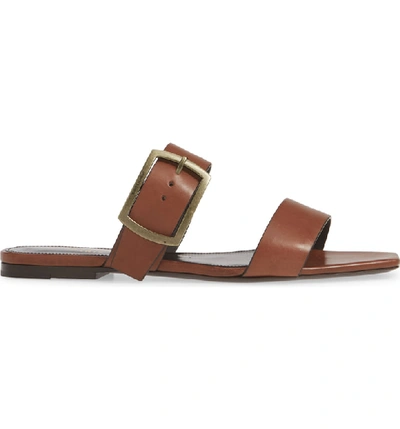 Shop Saint Laurent Oak Nu Pieds Sandal In Brown Leather