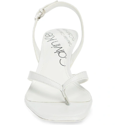 Shop Calvin Klein Monty Thong Sandal In White Leather