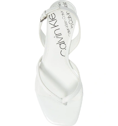 Shop Calvin Klein Monty Thong Sandal In White Leather