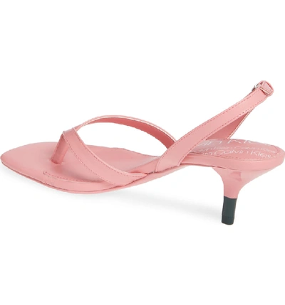 Shop Calvin Klein Monty Thong Sandal In Strawberry Ice Leather