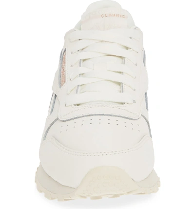 Shop Reebok Classic Leather Sneaker In Chalk/ Rose Gold/ Paper White