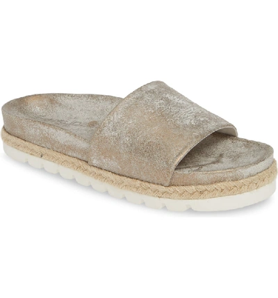 Shop Jslides Espadrille Slide Sandal In Bronze Metallic Suede