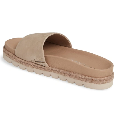 Shop Jslides Espadrille Slide Sandal In Taupe Nubuck Leather