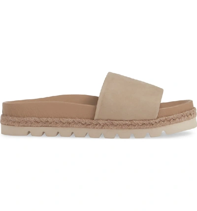 Shop Jslides Espadrille Slide Sandal In Taupe Nubuck Leather