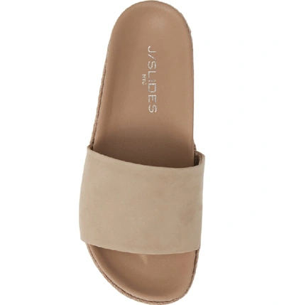 Shop Jslides Espadrille Slide Sandal In Taupe Nubuck Leather
