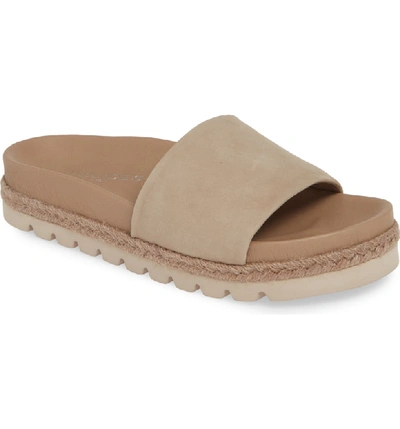 Shop Jslides Espadrille Slide Sandal In Taupe Nubuck Leather